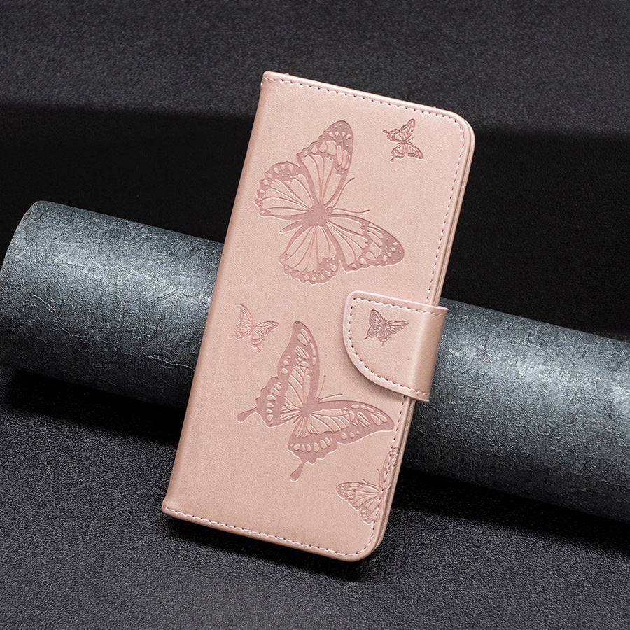 Rose Gold TPU leather flip case open view