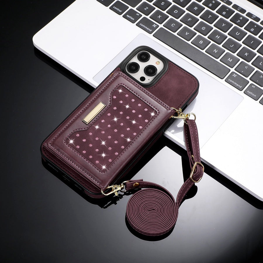 Black Slim Magnetic Wallet Case for iPhone