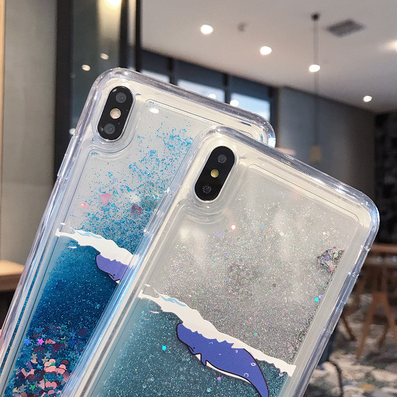 Front view of glittery phone case