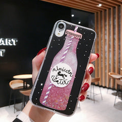 Glitter phone case with colourful floral design