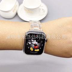 Stylish transparent resin watch band in Glacier Clear