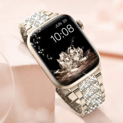 Champagne metal Apple Watch band close-up