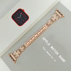 Stylish Metal Rhinestone Apple Watch Band in Silver