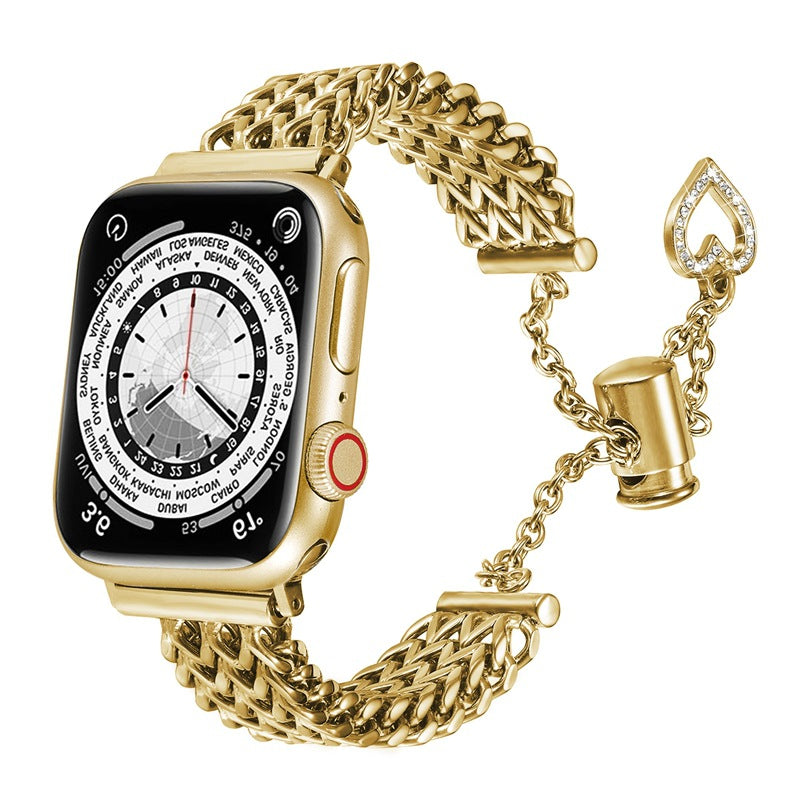 Stylish stainless steel heart woven chain bracelet image 6