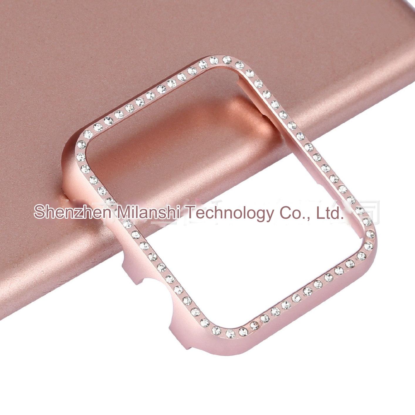 Diamond-studded case showcasing rose pink