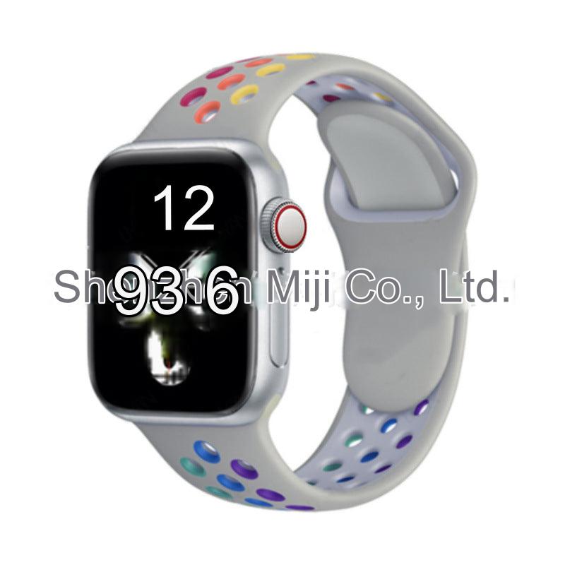 Image of dual colour silicone sport band for Apple Watch 7