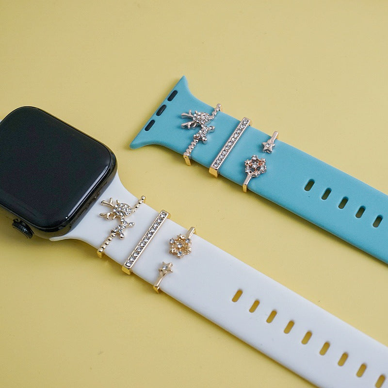 Christmas Tree Rose Gold watch band charm