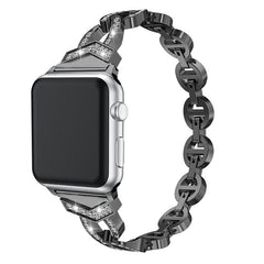 Close-up of Luxurious Rhinestone Apple Watch Band