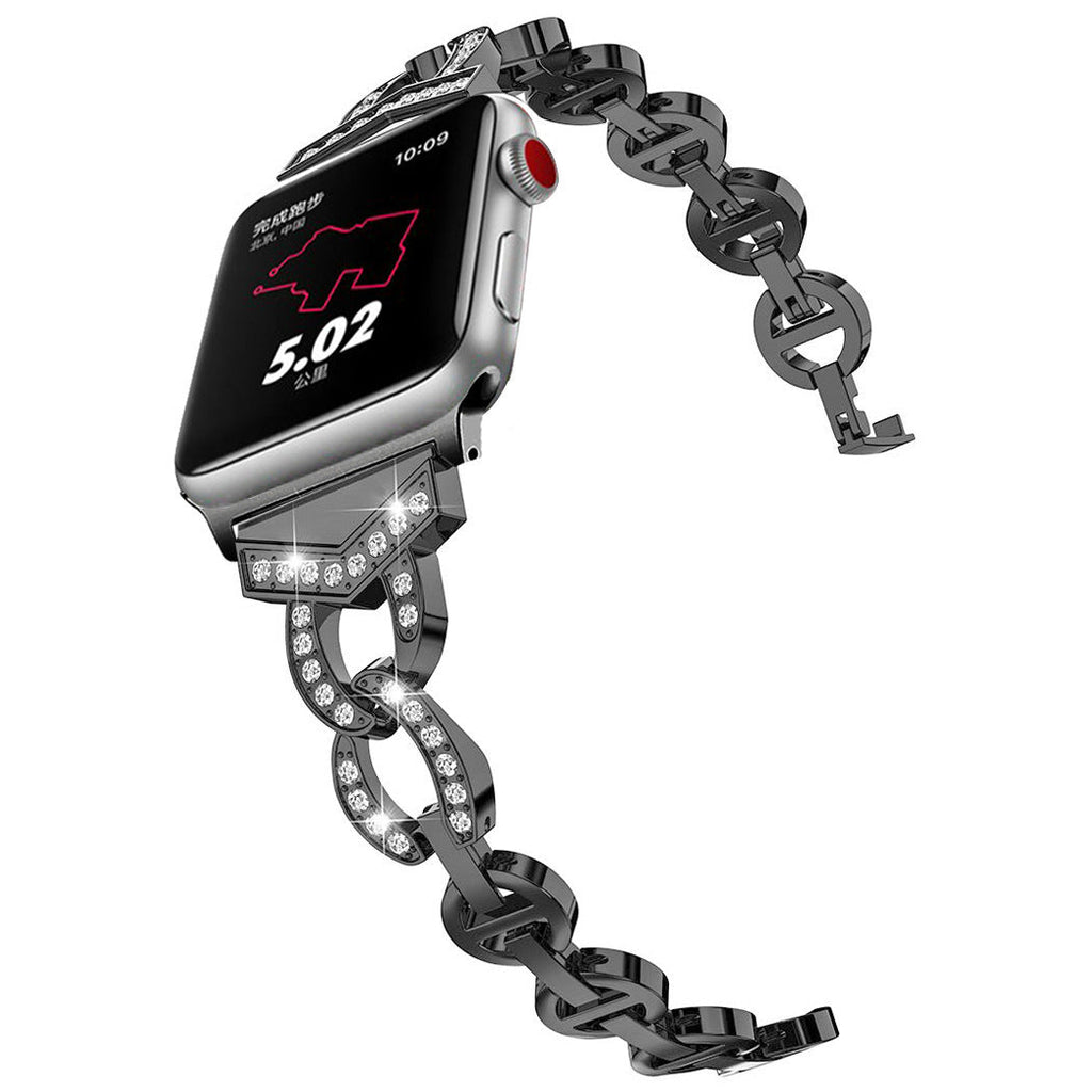 Luxurious Rhinestone Apple Watch Band on wrist