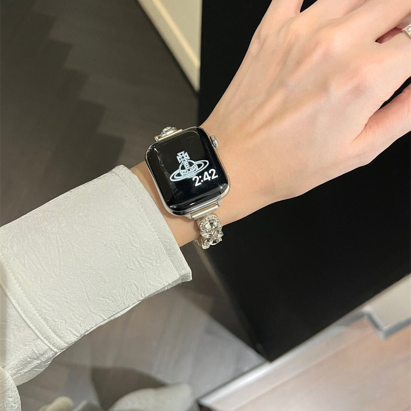 Stylish Metal Starlight Apple Watch Band close-up