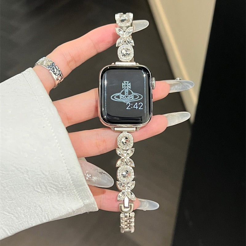 Stylish Metal Starlight Apple Watch Band display