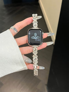 Stylish Metal Starlight Apple Watch Band in use