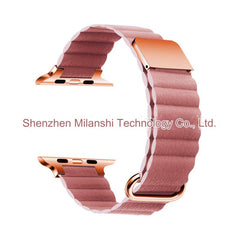 Light gray leather watch strap for Apple Watch Series S9