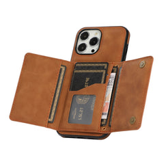 Purple leather wallet case for iPhone 15 Pro Max
