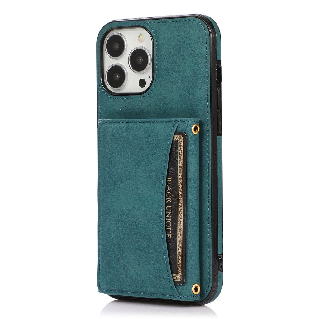Brown leather wallet case for iPhone 15 Pro Max