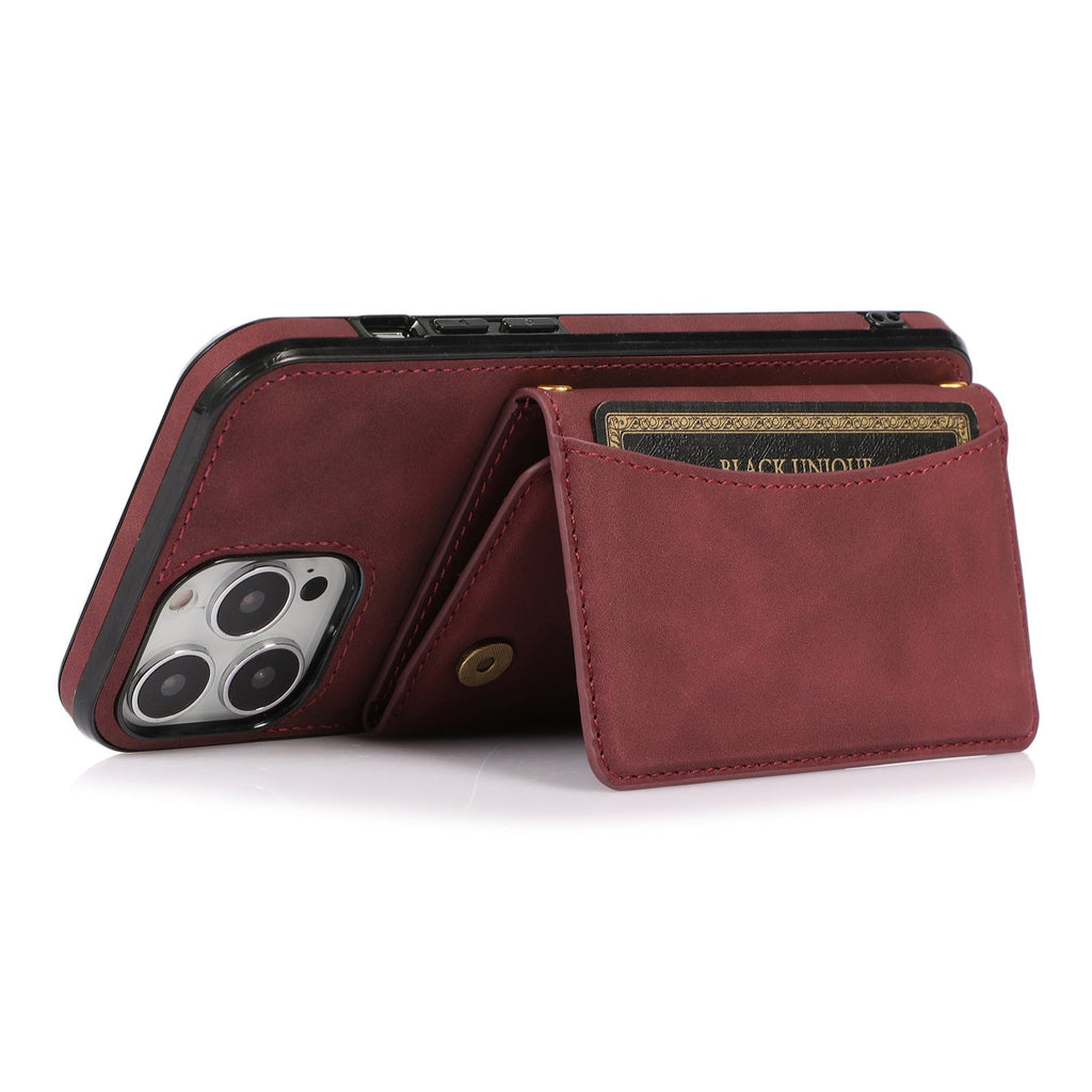 Close-up view of iPhone 15 Pro Max wallet case
