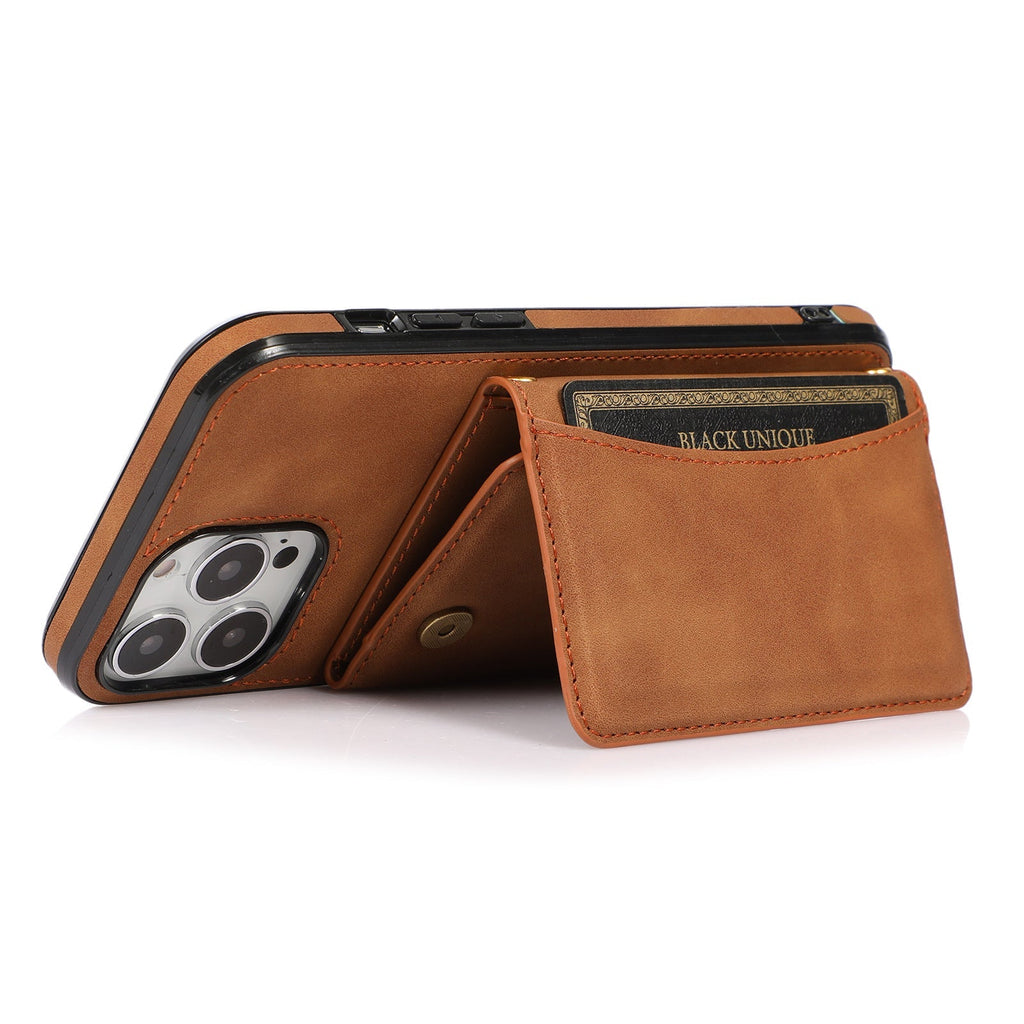 Shock-resistant leather case for iPhone