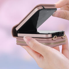 Stylish Samsung Z Flip crossbody phone case in black