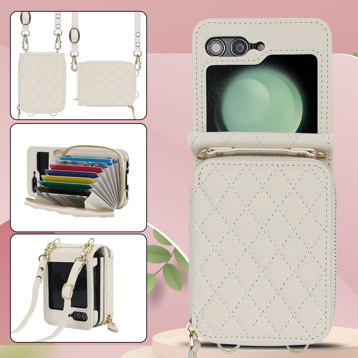 Crossbody phone case with card holder feature