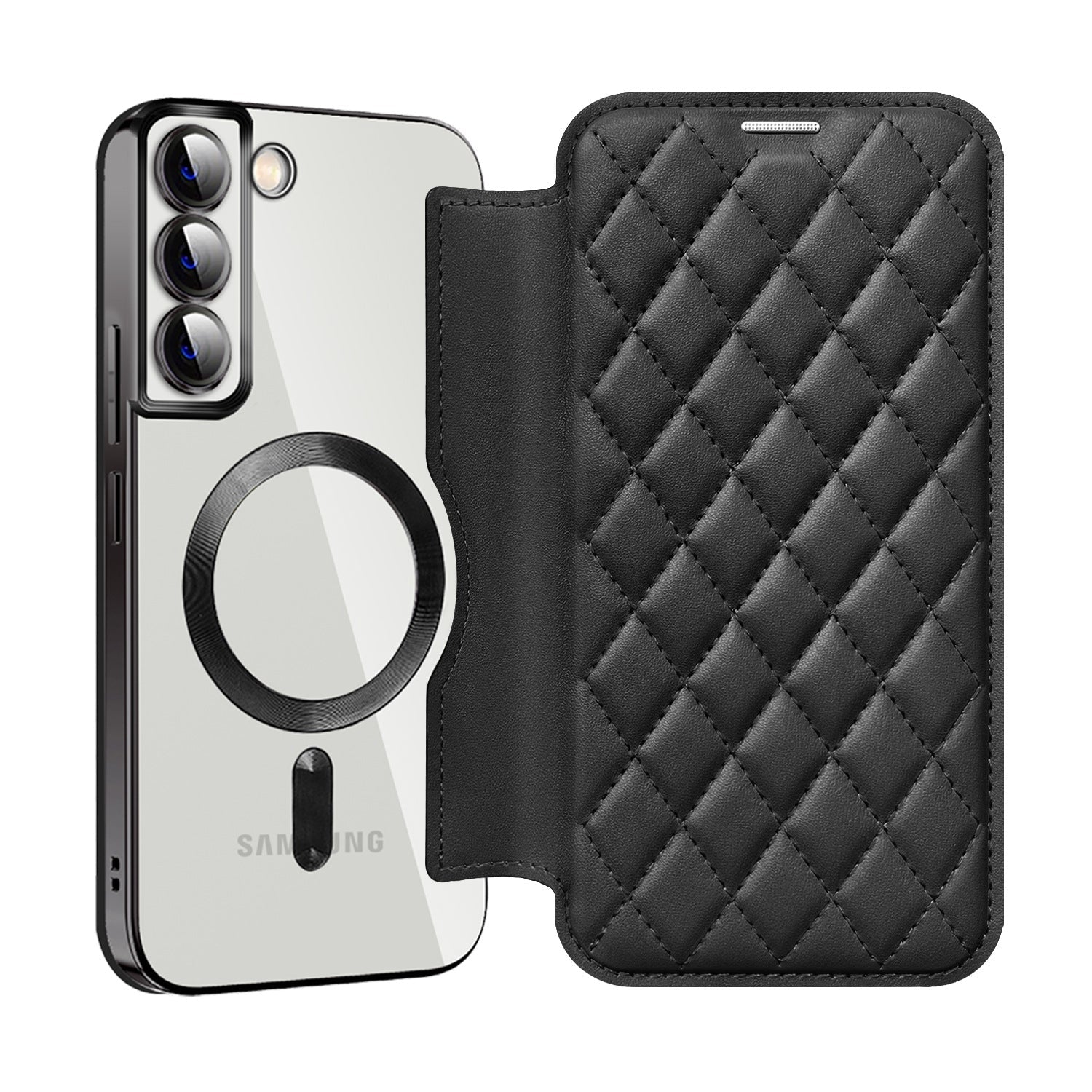 S24 Ultra case with card slots in purple