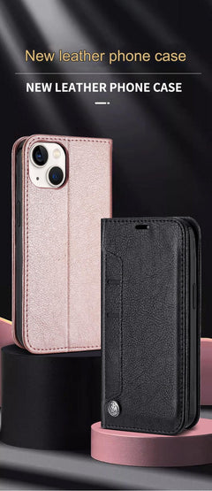 Samsung S24 Wallet Case Light Brown on Table
