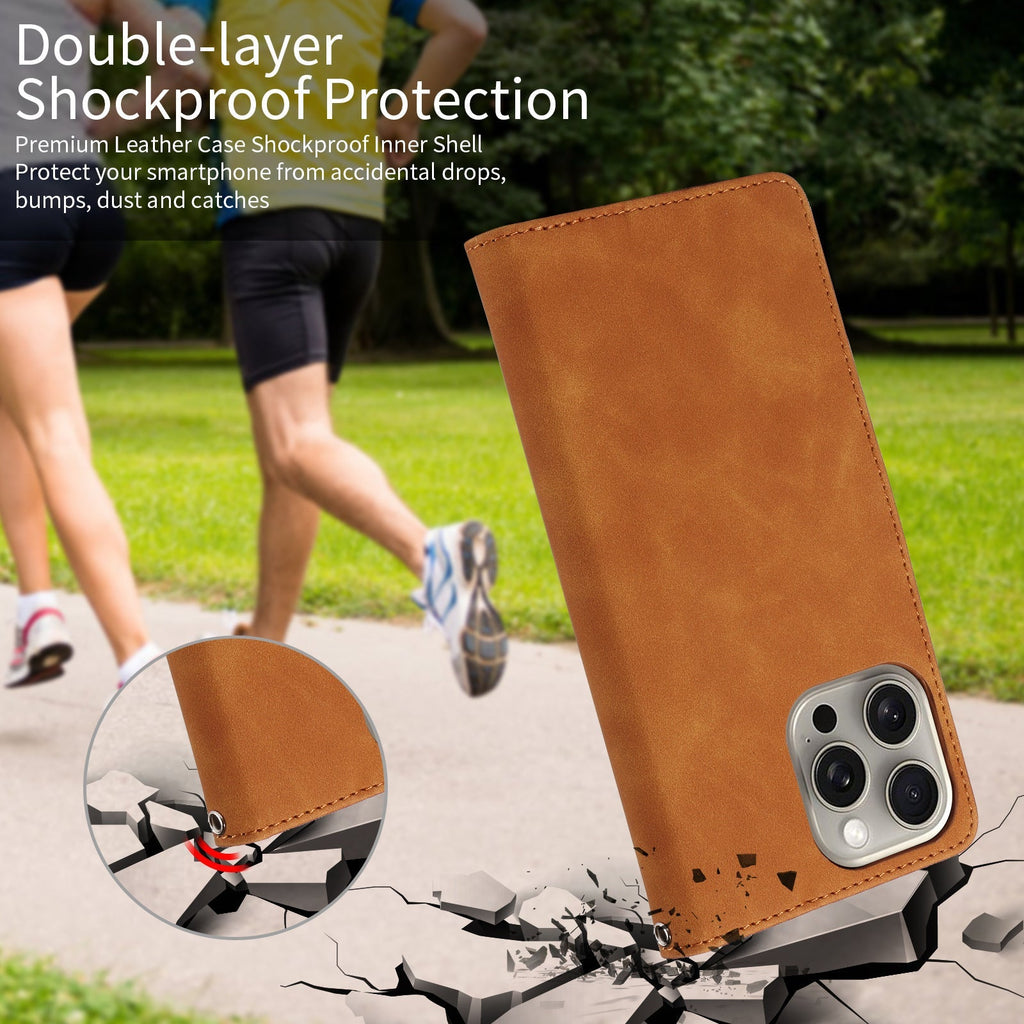 Premium Flip Leather Case for iPhone and Samsung - Black Colour