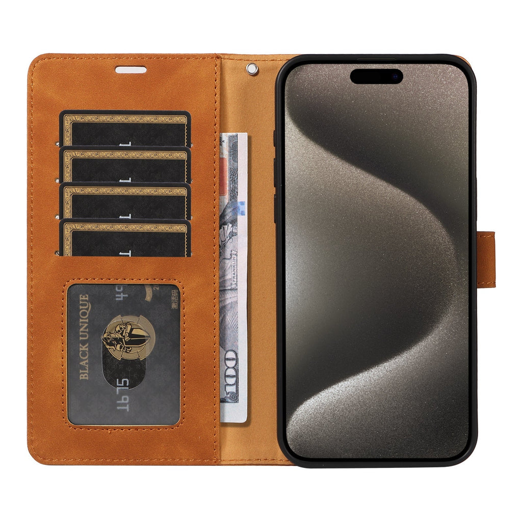 Premium Flip Leather Case for iPhone and Samsung - Black Colour