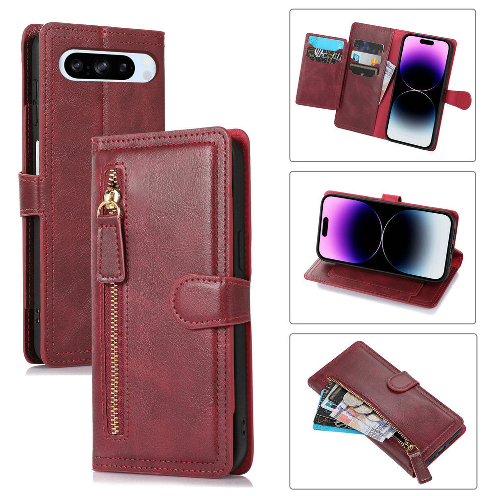 Google Pixel 8 wallet case card holder feature in Orange