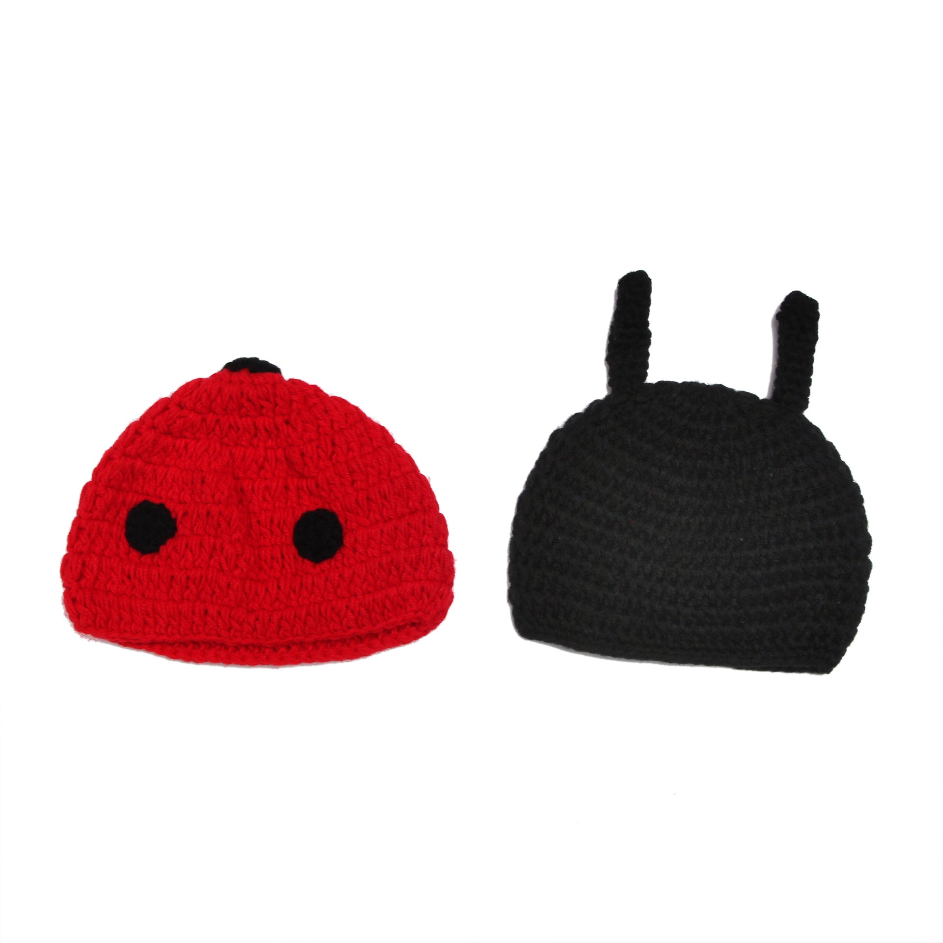Image of handmade crochet baby clothes set with beetle theme