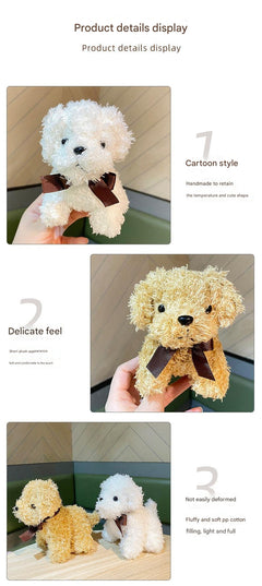 Stylish Long-Hair Dog Keychain Close-Up