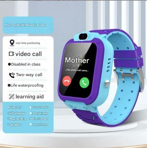 Close-up of kids smartwatch with 4G LTE
