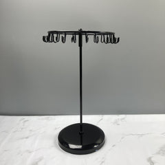 Elegant Metal Jewelry Stand Showing All Hooks