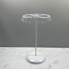 Elegant Metal Jewelry Organizer Stand in Use