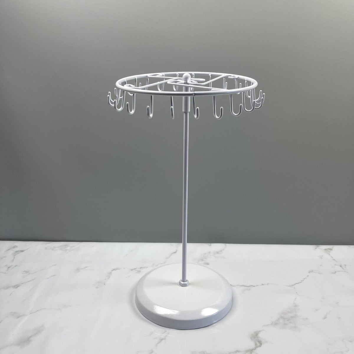 Elegant Metal Jewelry Organizer Stand in Use