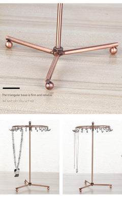 Front View of Elegant Black Metal Jewelry Stand