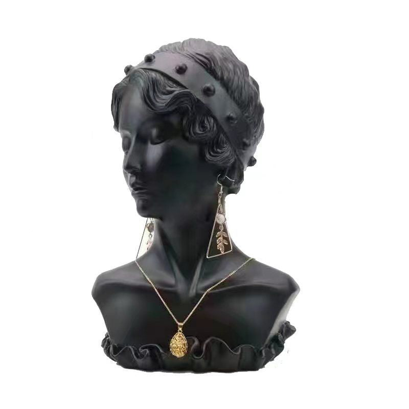 Elegant Resin Mannequin Jewelry Stand gold finish