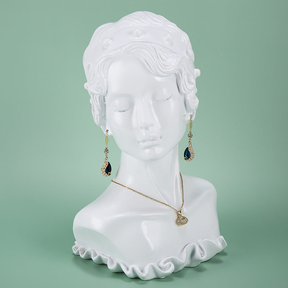 Elegant Resin Mannequin Jewelry Stand silver finish