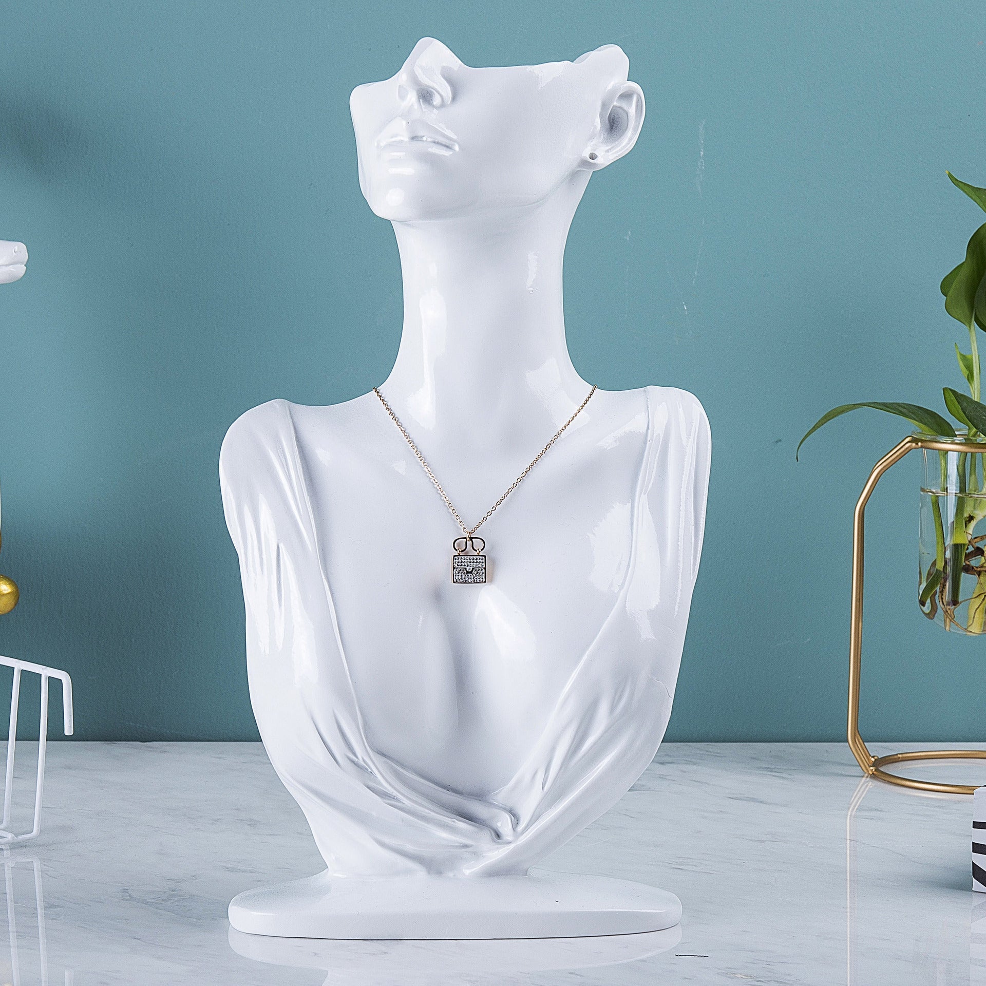 Elegant Resin Mannequin Jewelry Stand display with earrings
