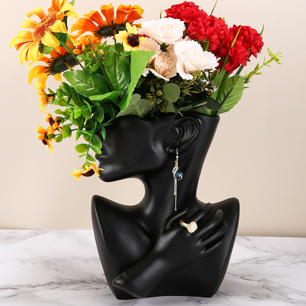 Elegant Resin Mannequin Jewelry Stand white finish