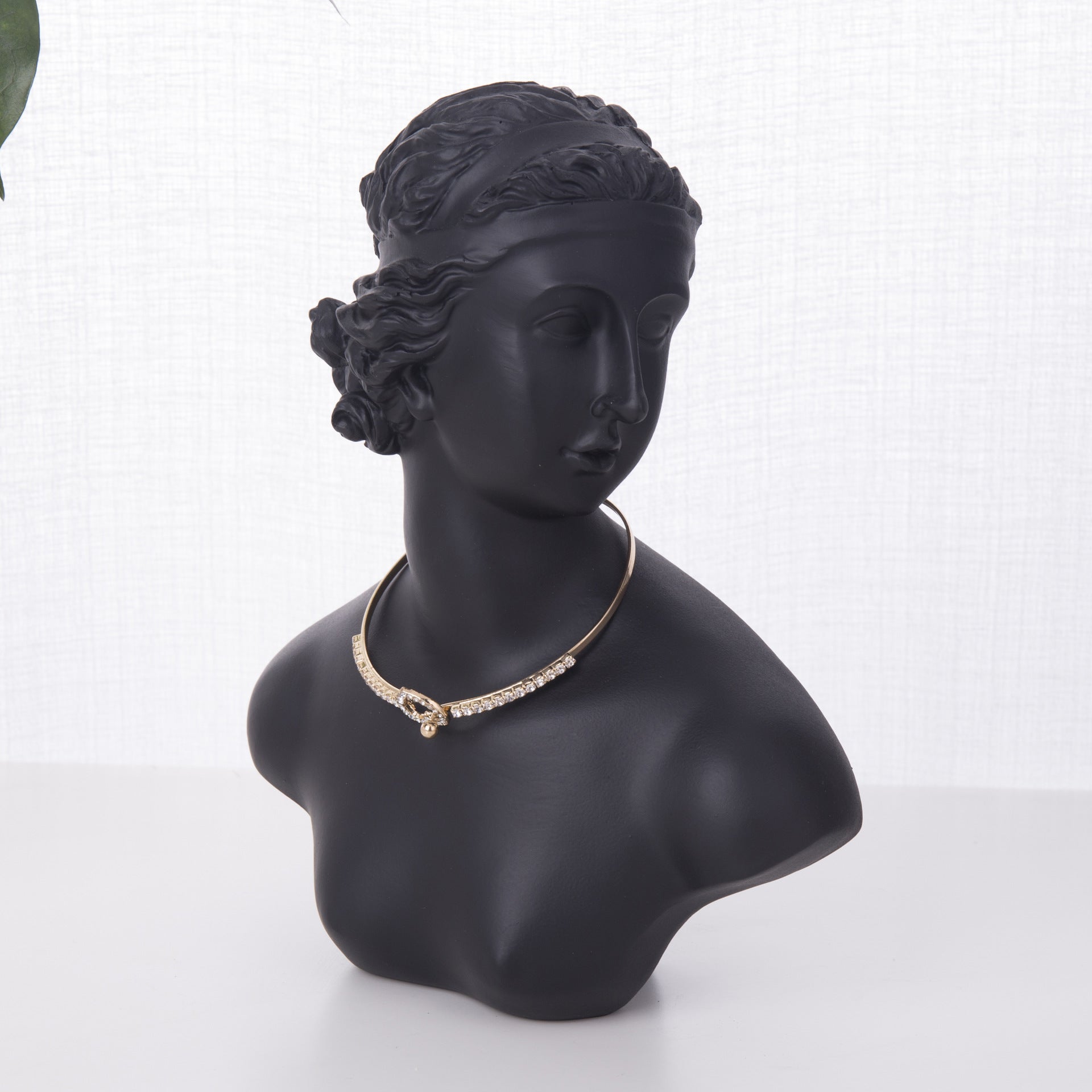 Elegant Resin Mannequin Jewelry Stand gold finish