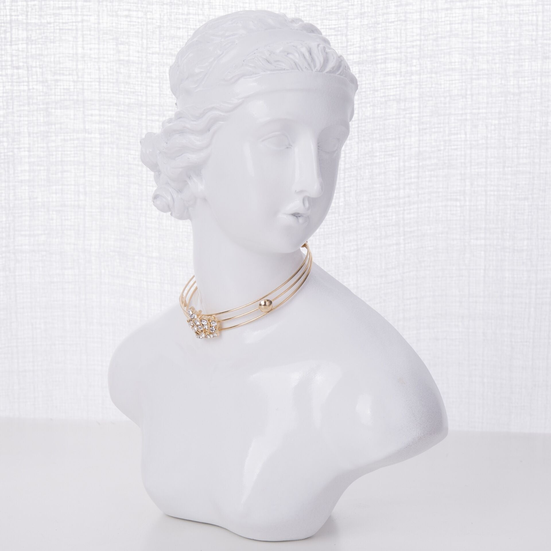 Elegant Resin Mannequin Jewelry Stand silver finish