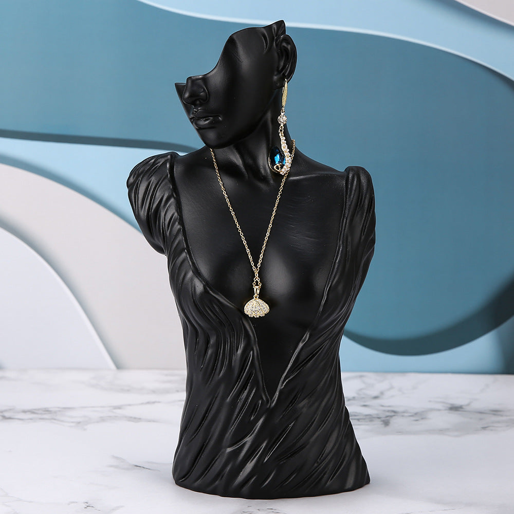 Elegant Resin Mannequin Jewelry Stand display with earrings
