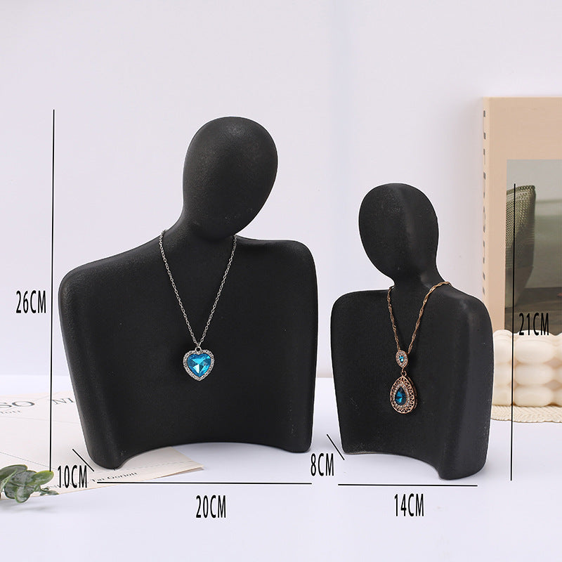 Elegant Resin Mannequin Jewelry Stand silver finish