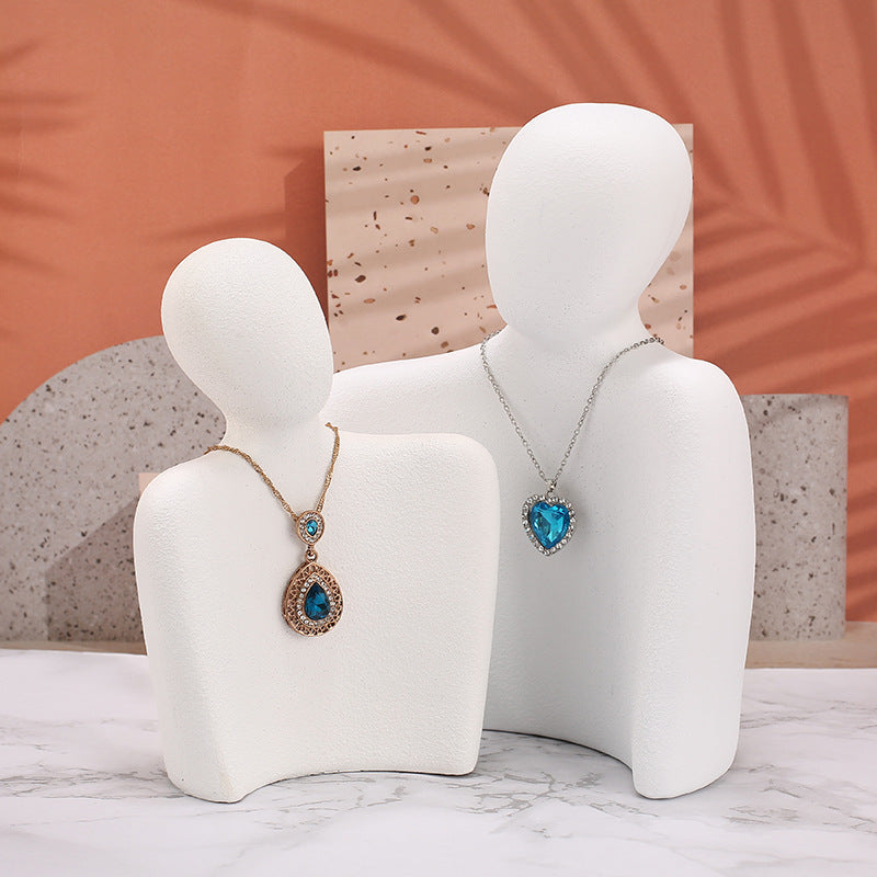 Elegant Resin Mannequin Jewelry Stand display with necklaces