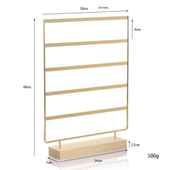 Elegant Wooden and Iron Earring Holder Front View