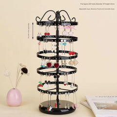 Close up of 5-tier metal earring organizer