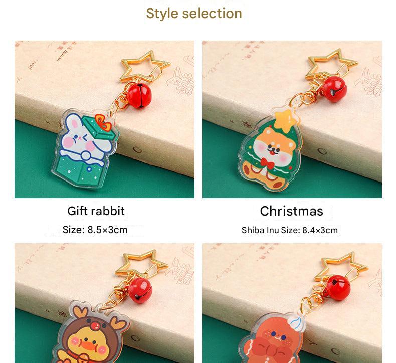 cute snowman keychain in festive theme