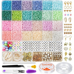 Creative setup of DIY bead jewellery crafting