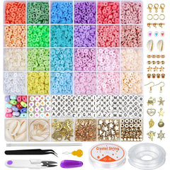 Artistic arrangement of clay beads for DIY projects