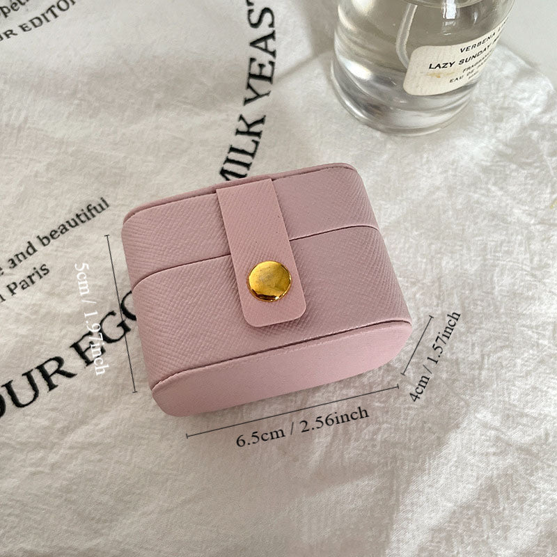 Portable Miniature Ring Box with snap closure